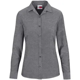 Ladies Long Sleeve Oxford Dark Grey